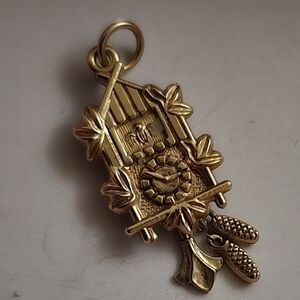10k Solid Gold Clock Articulated Charm